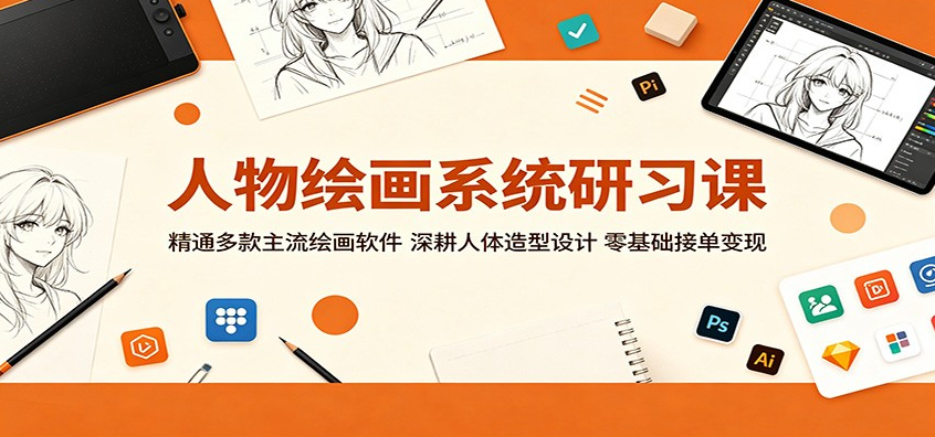 狂飙式学画！人物绘画系统研习课，零基础解锁主流软件，接单变现不是梦！
